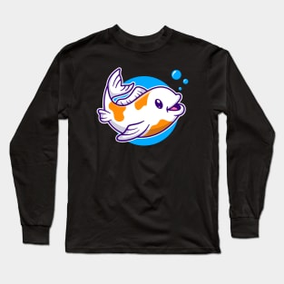Cute Koi Fish Swimming Cartoon Long Sleeve T-Shirt